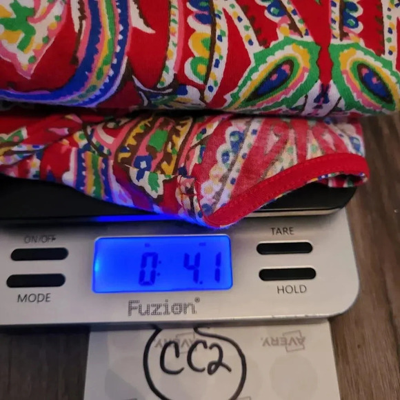 Lauren Ralph Lauren Blouse Top Women's 2X Red Cotton Paisley Short Cap Sleeves - Picture 5 of 6